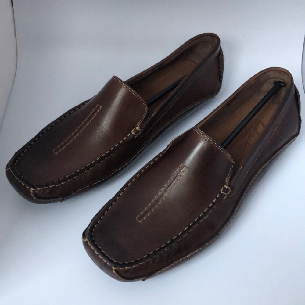 Clarks Men’s Brown leather driving moccasin - NEW